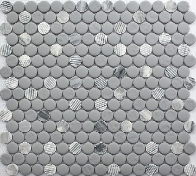 Gray Granite 12x12 Penny Round Mosaic FWMGST2009