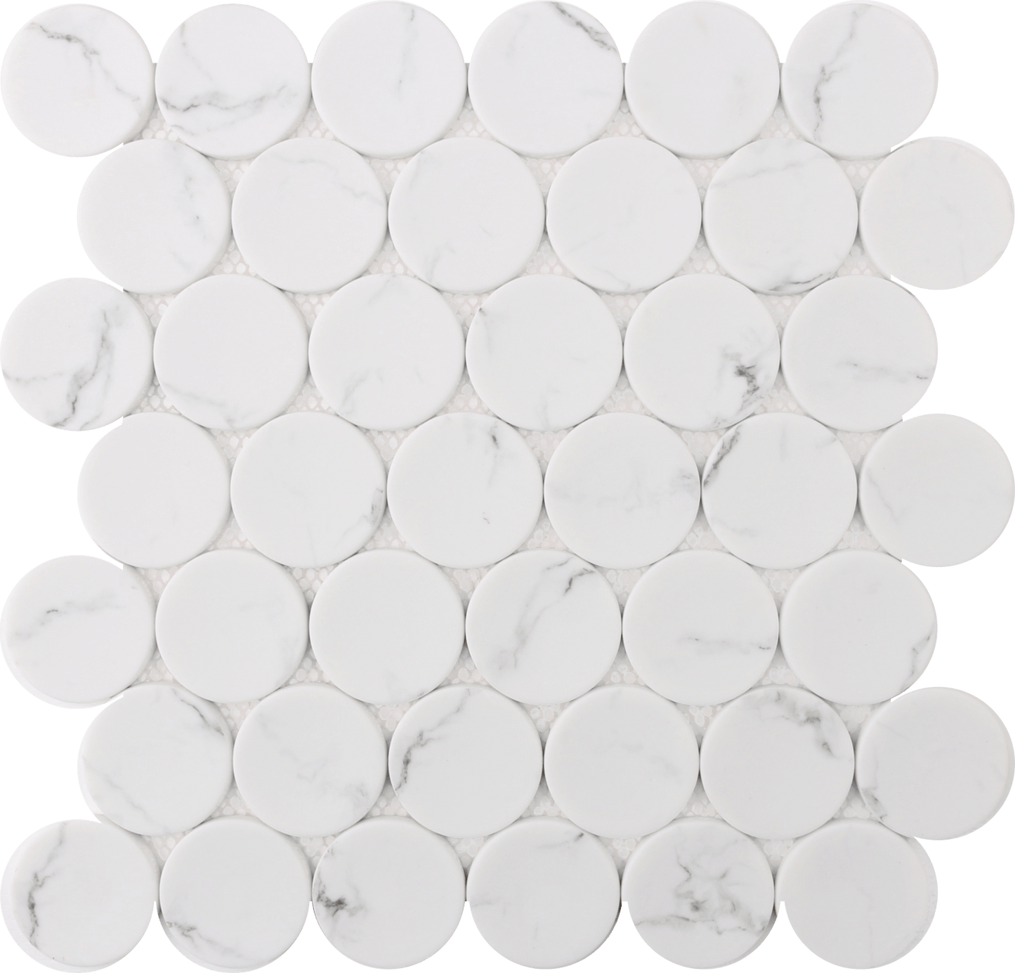 White Statuary Dots 12x12 Mosaic FWMRGLDO02