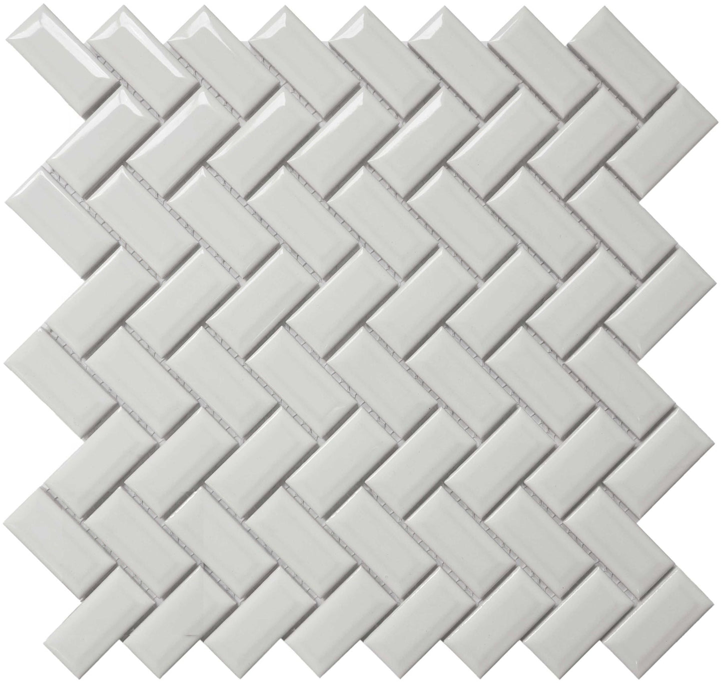 White Bright 12×12 Diamond Herring Mosaic UFCC119-12MT * Wall Only