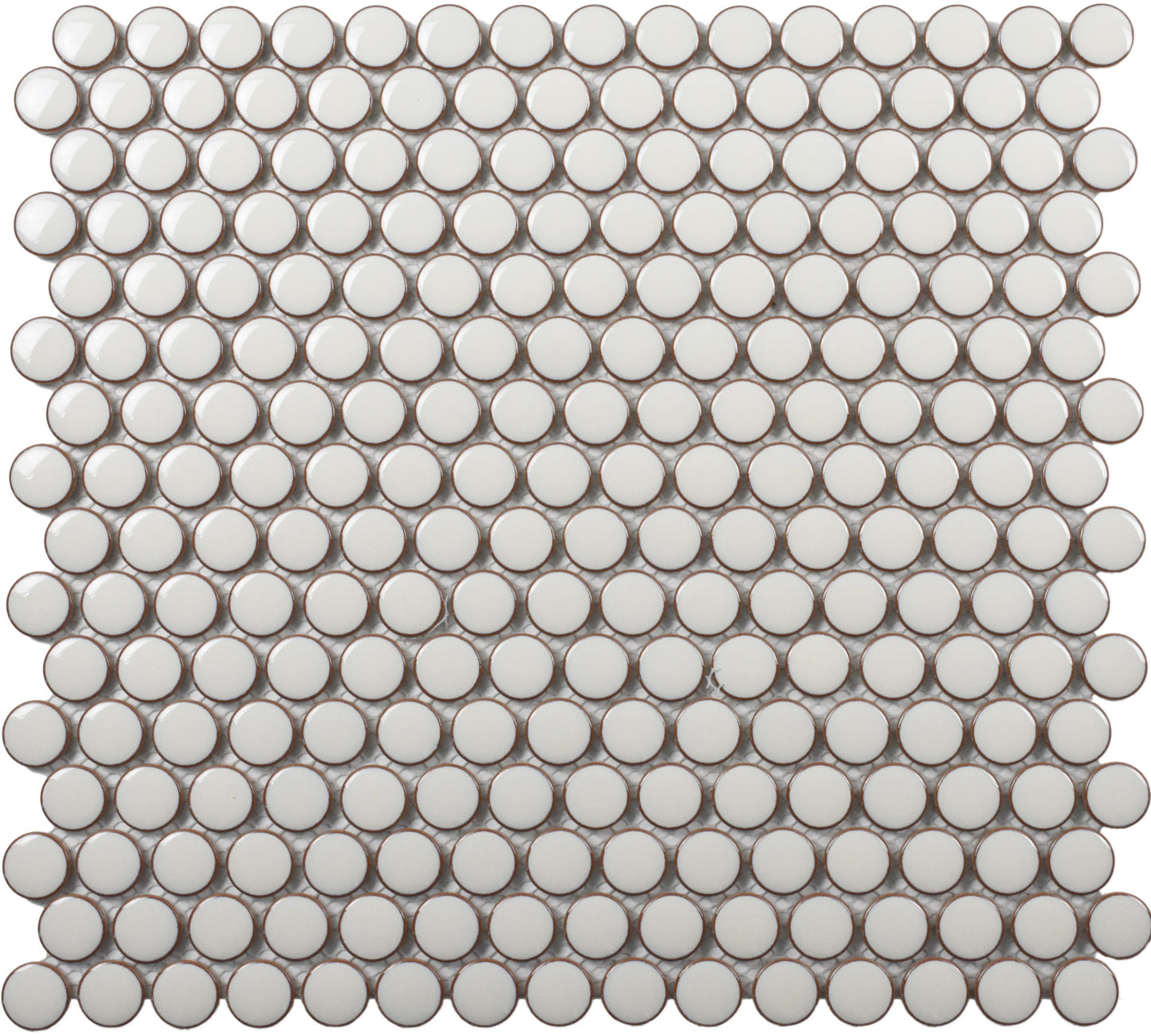 Pearl White Bright 12×12 Penny Round Mosaic UFCC125-12MT