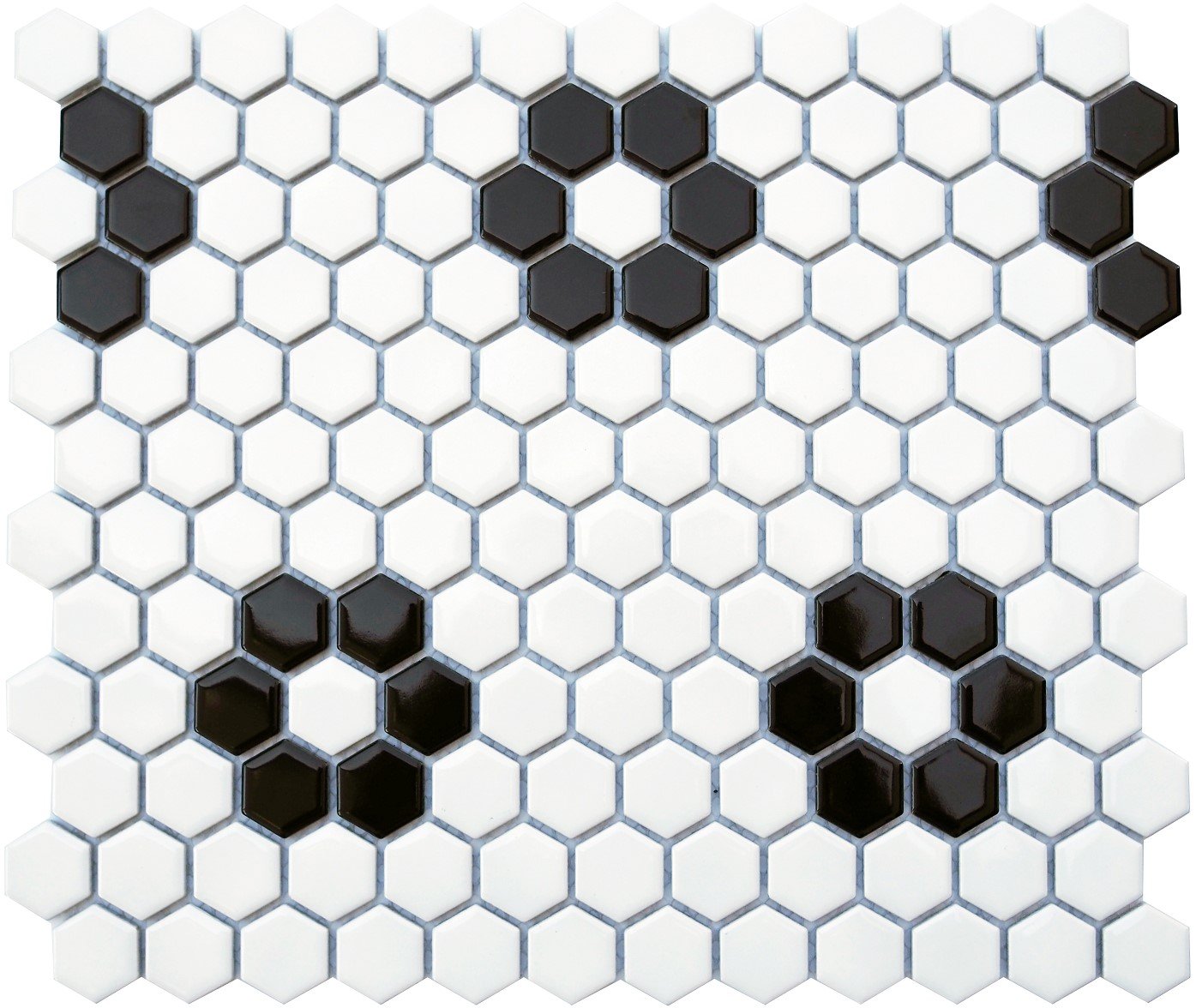 White Flower 12 x12 Hexagon Mosaic UFCC135SAMG