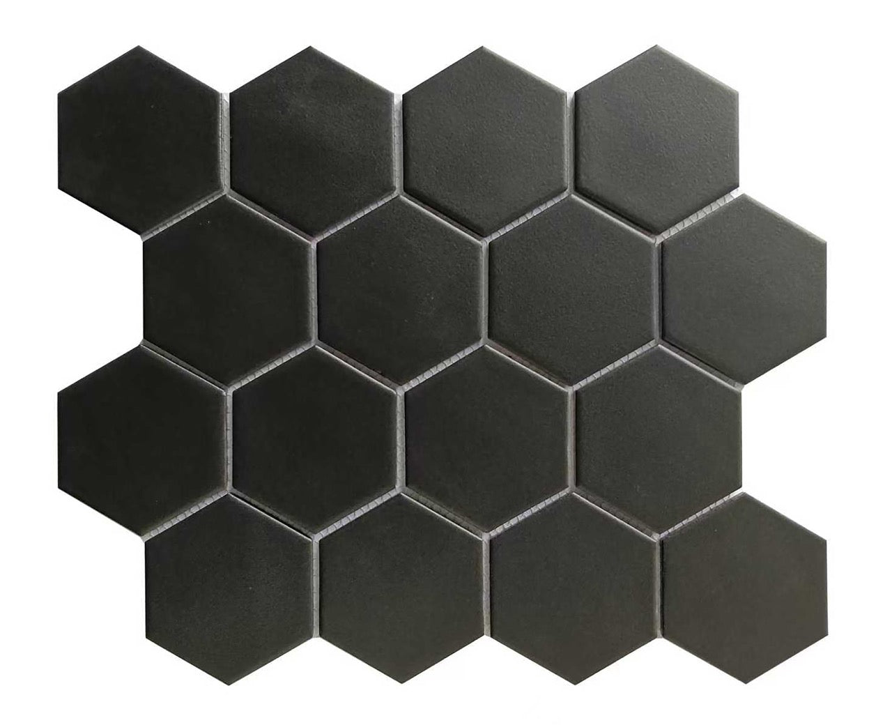Black Hexagon 3x3 Hex 12x12 Matte Mosaic UFCC170SABG