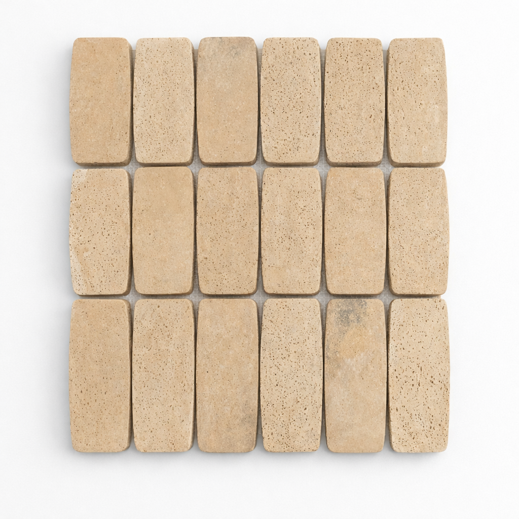 Travertine 2x4 Oval 12x12 Mosaic URRFTROV11M