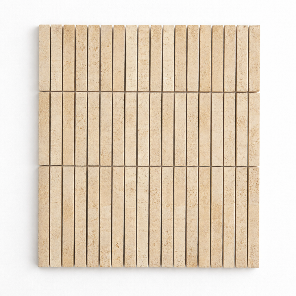 Travertine Stacked 12x12 Mosaic URRFTRST11M
