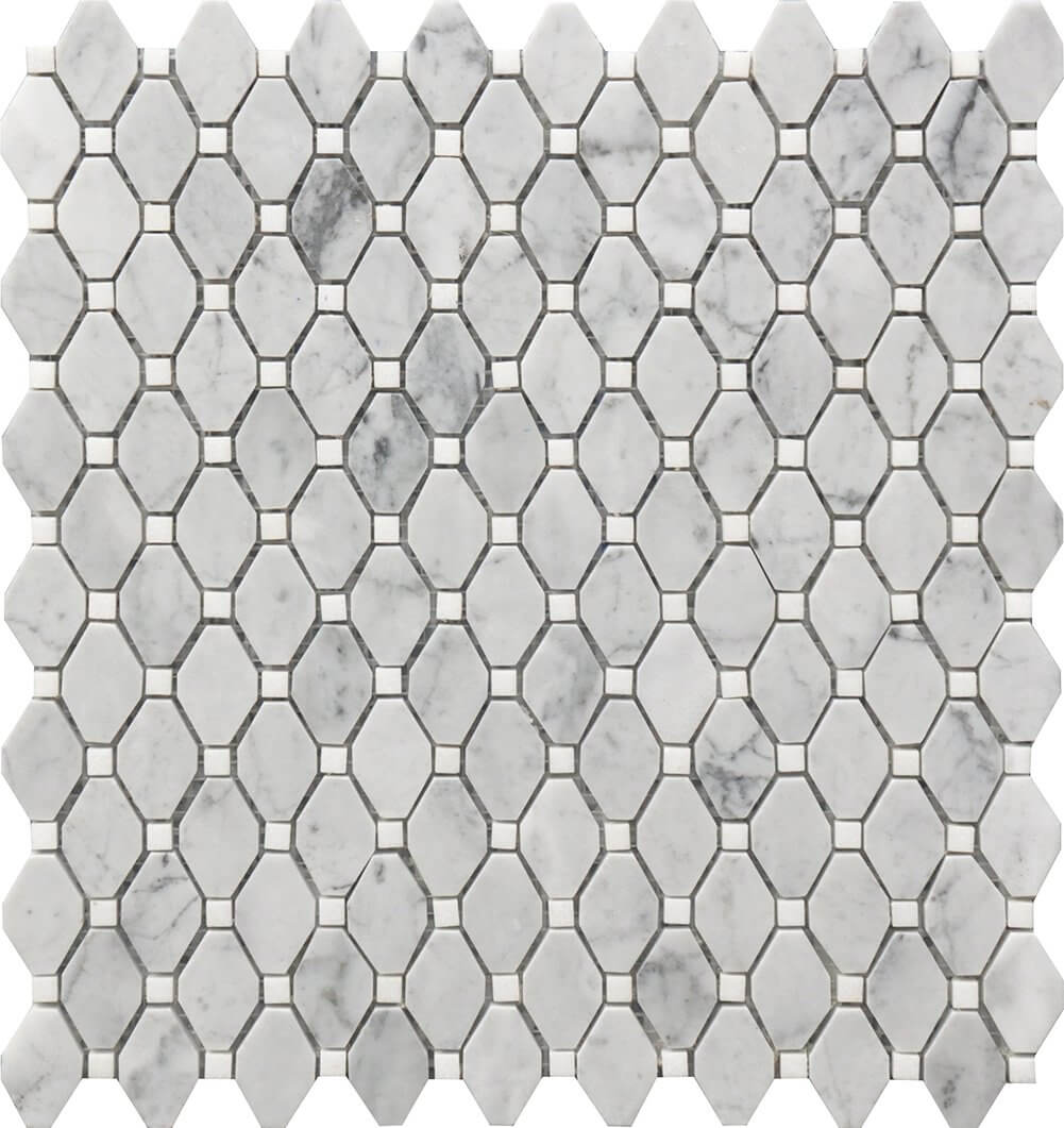 Small Rhombus 12x12 Marble Mosaic USTMRMBS007