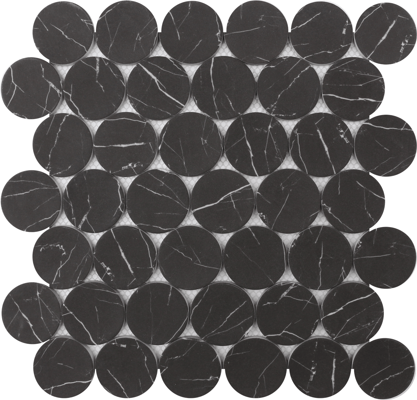 Nero Marquina Dots 12x12 Mosaic FWMRGLDO01