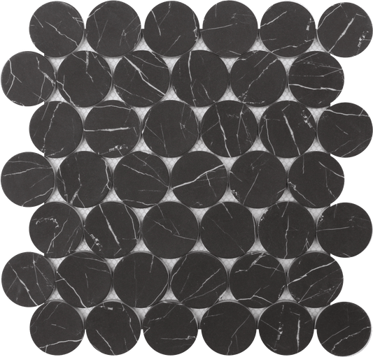 Nero Marquina Dots 12x12 Mosaic FWMRGLDO01
