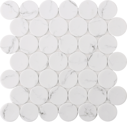 White Statuary Dots 12x12 Mosaic FWMRGLDO02