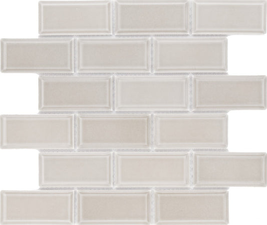 Tender Gray Bright 2x4 Brick Beveled 12×12 Mosaic U761BV-12MT * Wall Only