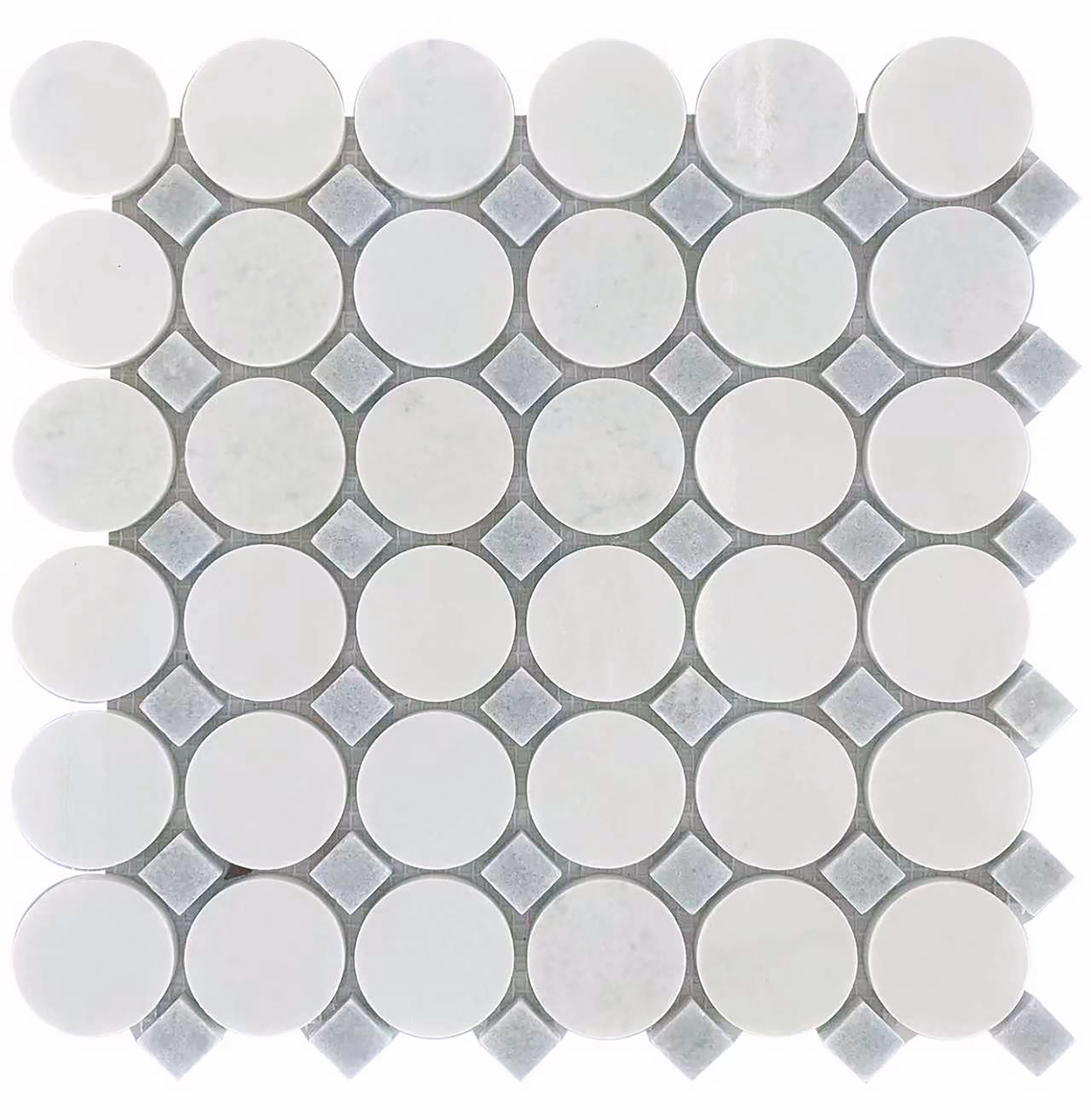 Blue Mix Circle 12x12 Mosaic UBCLST1212C