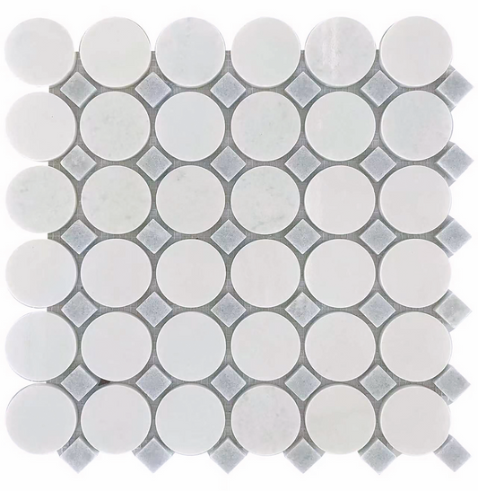 Blue Mix Circle 12x12 Mosaic UBCLST1212C
