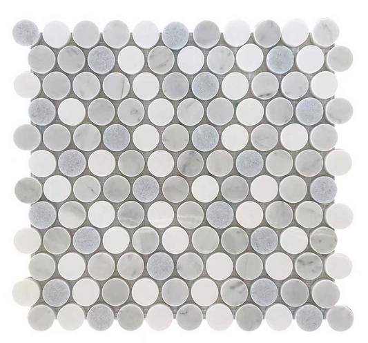 Blue Mix Penny Round 12x12 Mosaic UBCLT1212PR