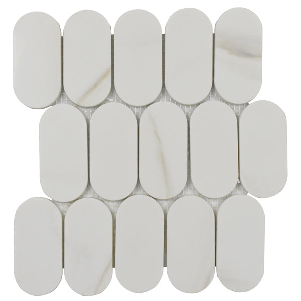 Calacata Gold Oval 10x10 Mosaic UCALOVG1ZGE