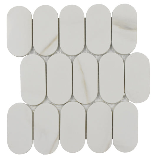 Calacata Gold Oval 10x10 Mosaic UCALOVG1ZGE