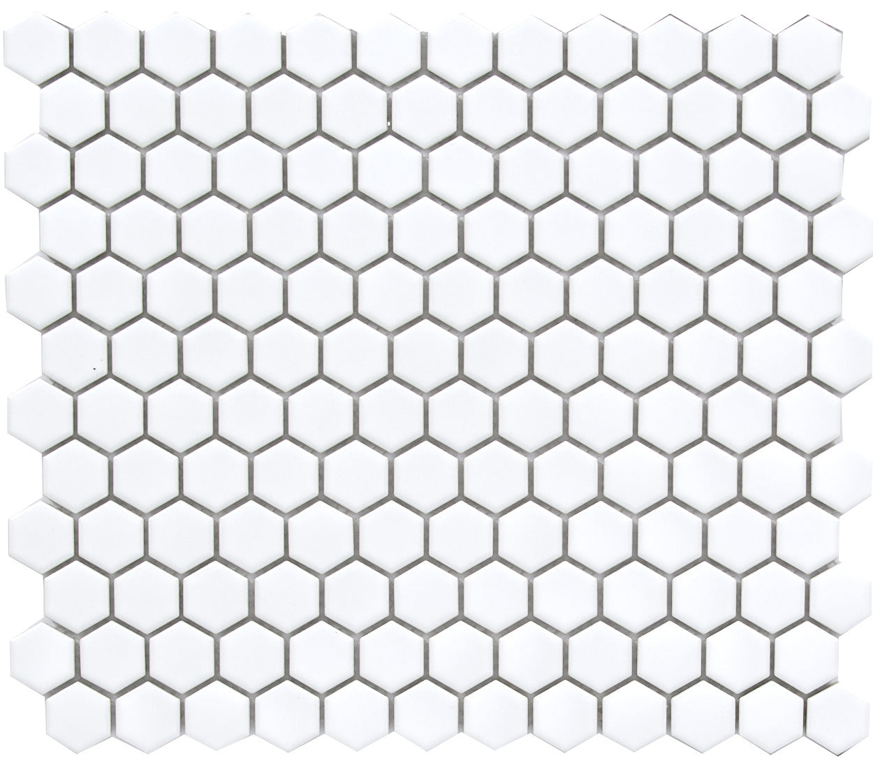 White Matte 12x12 Hexagon Mosaic  1x1  UFCC104