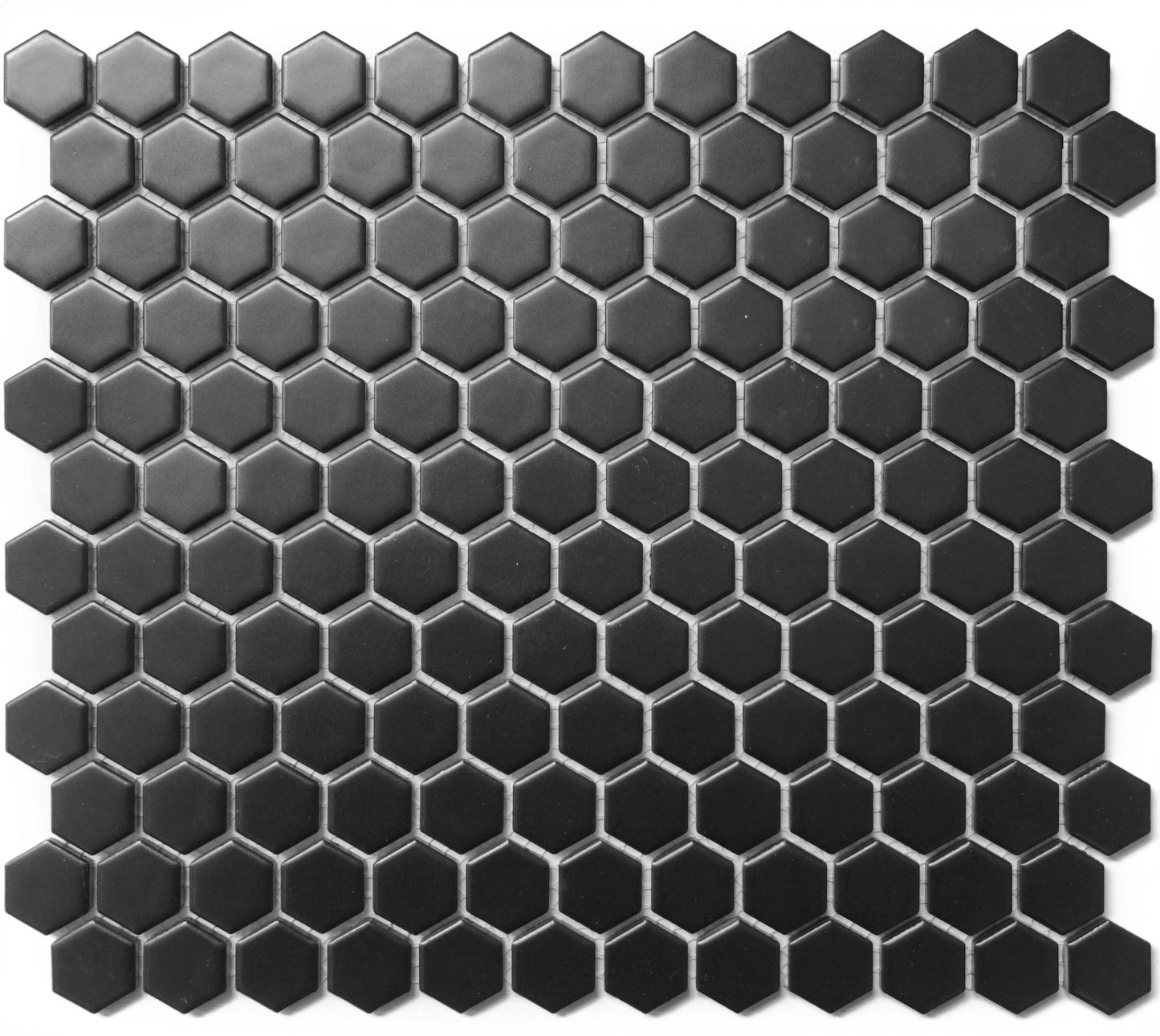 Black WhiteMatte12x12HexagonMosaicUFCC1054
