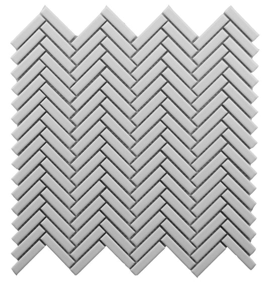 White Bright 12×12 Herringbone Mosaic UFCC128-12MT * Wall Only