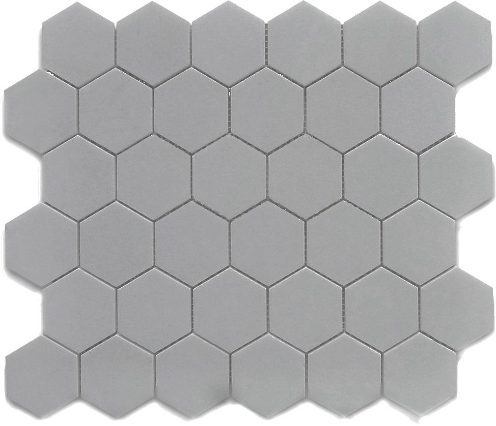 Gray Matte 12x12 Hexagon Mosaic 2x2 UFCC141