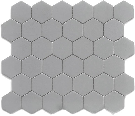 Gray Matte 12x12 Hexagon Mosaic 2x2 UFCC141