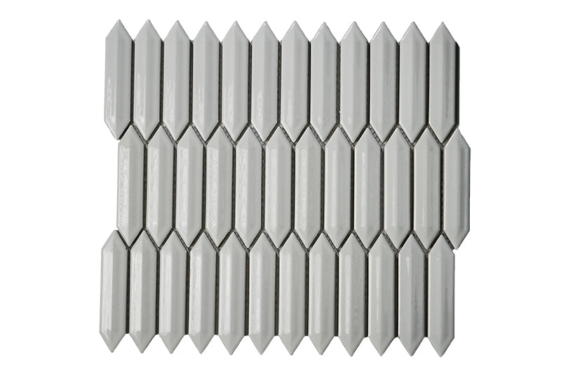 White Bright 1"x4" 3D Picket 12"x12" Mosaic UFCC143-12MT *Wall Only