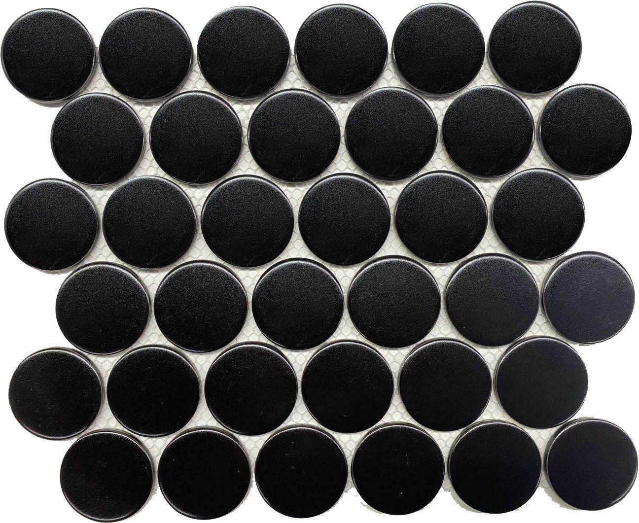Black Matte 2 Dots 12X12 Mosaic UFCC162SAMG