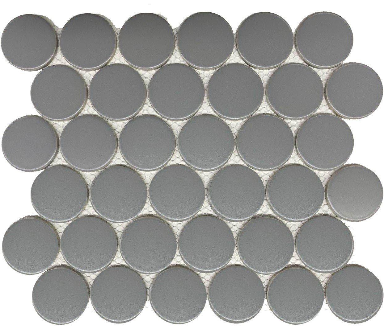 Gray Matte 2 Dots 12X12 Mosaic UFCC164-12MT