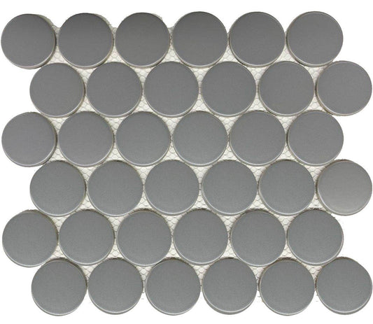 Gray Matte 2 Dots 12X12 Mosaic UFCC164-12MT