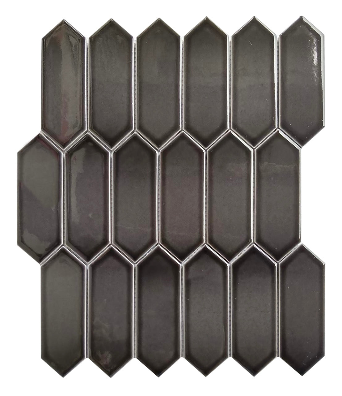 Black Picket 12x12 Bright Mosaic UFCC170SPBG