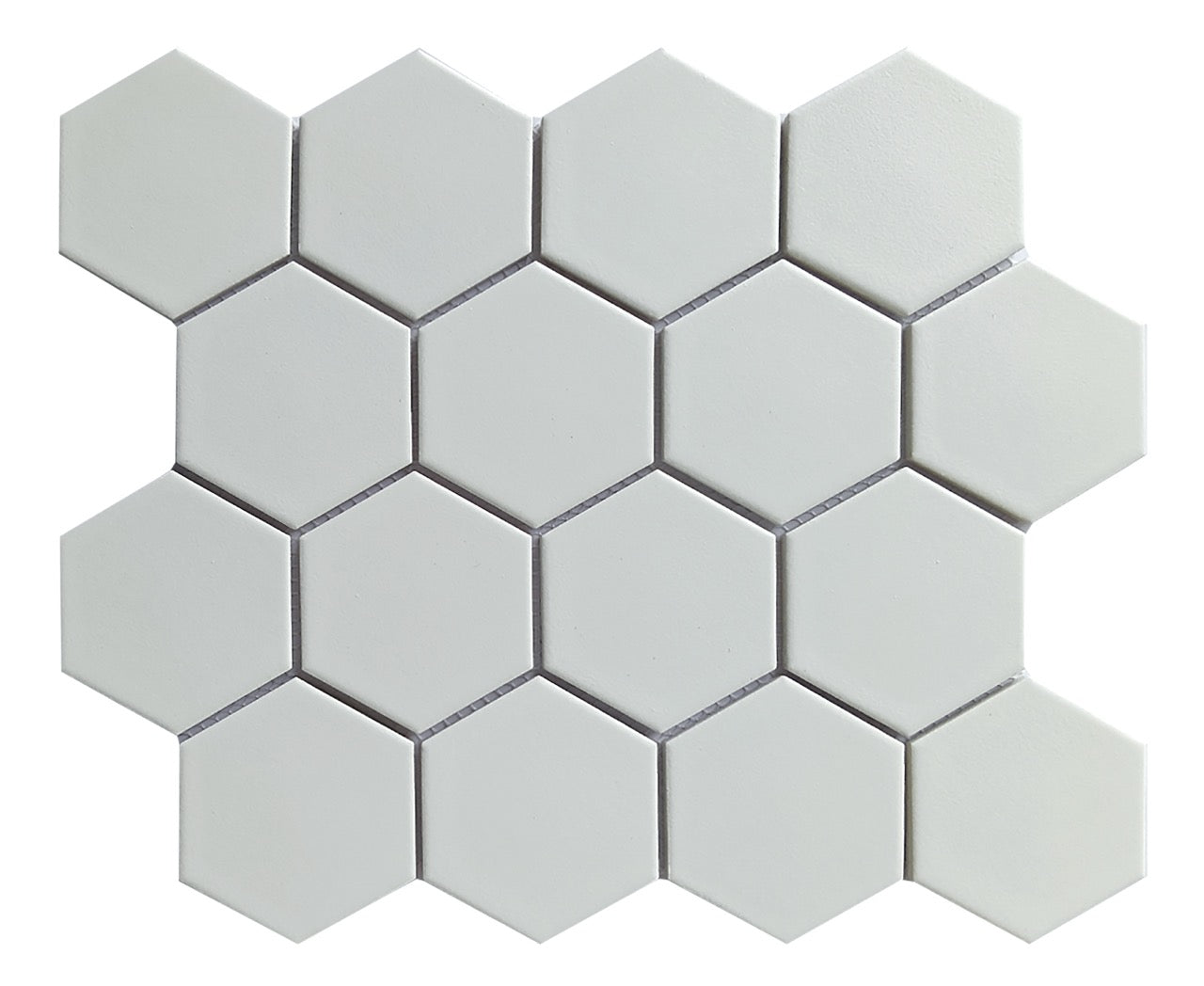 White Hexagon 3x3 Hex 12x12 Matte Mosaic UFCC171SABG