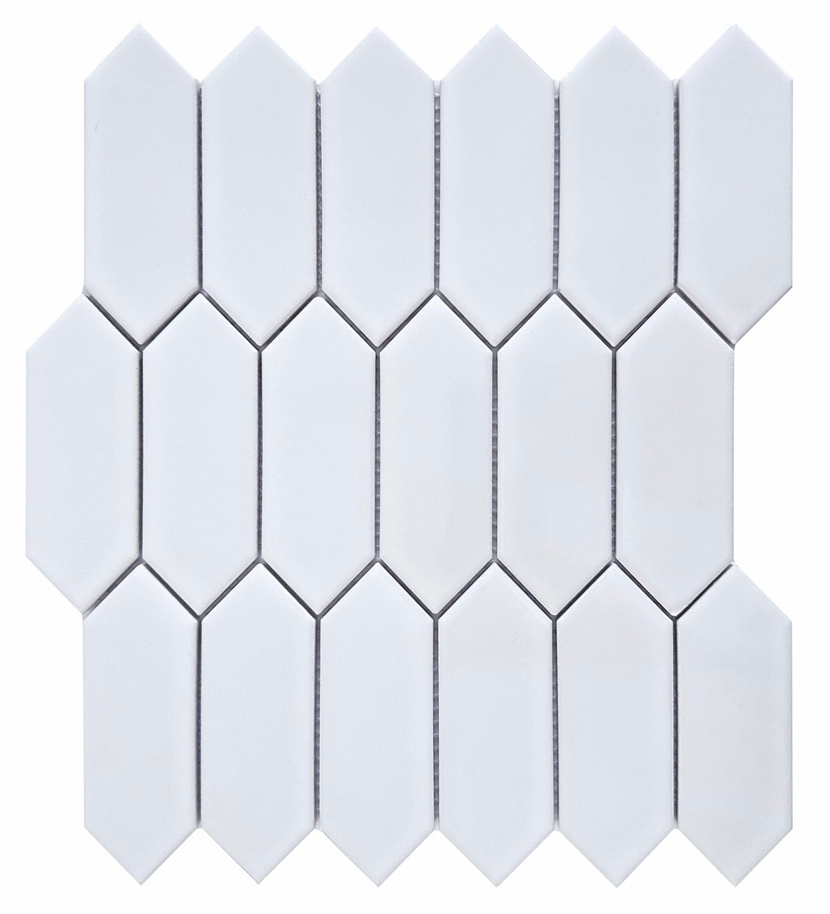 White Picket 12x12 Bright Mosaic UFCC171SPBG