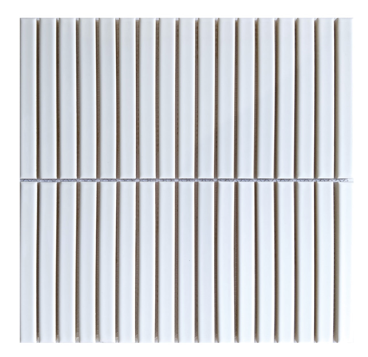 White Stacked 12x12 Bright Mosaic UFCC171STBG