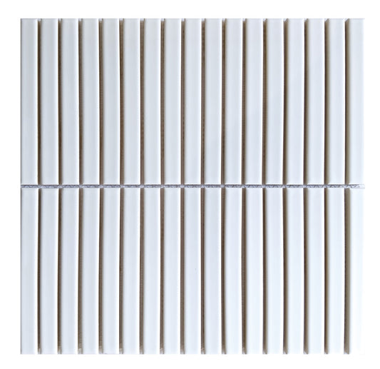 White Stacked 12x12 Bright Mosaic UFCC171STBG