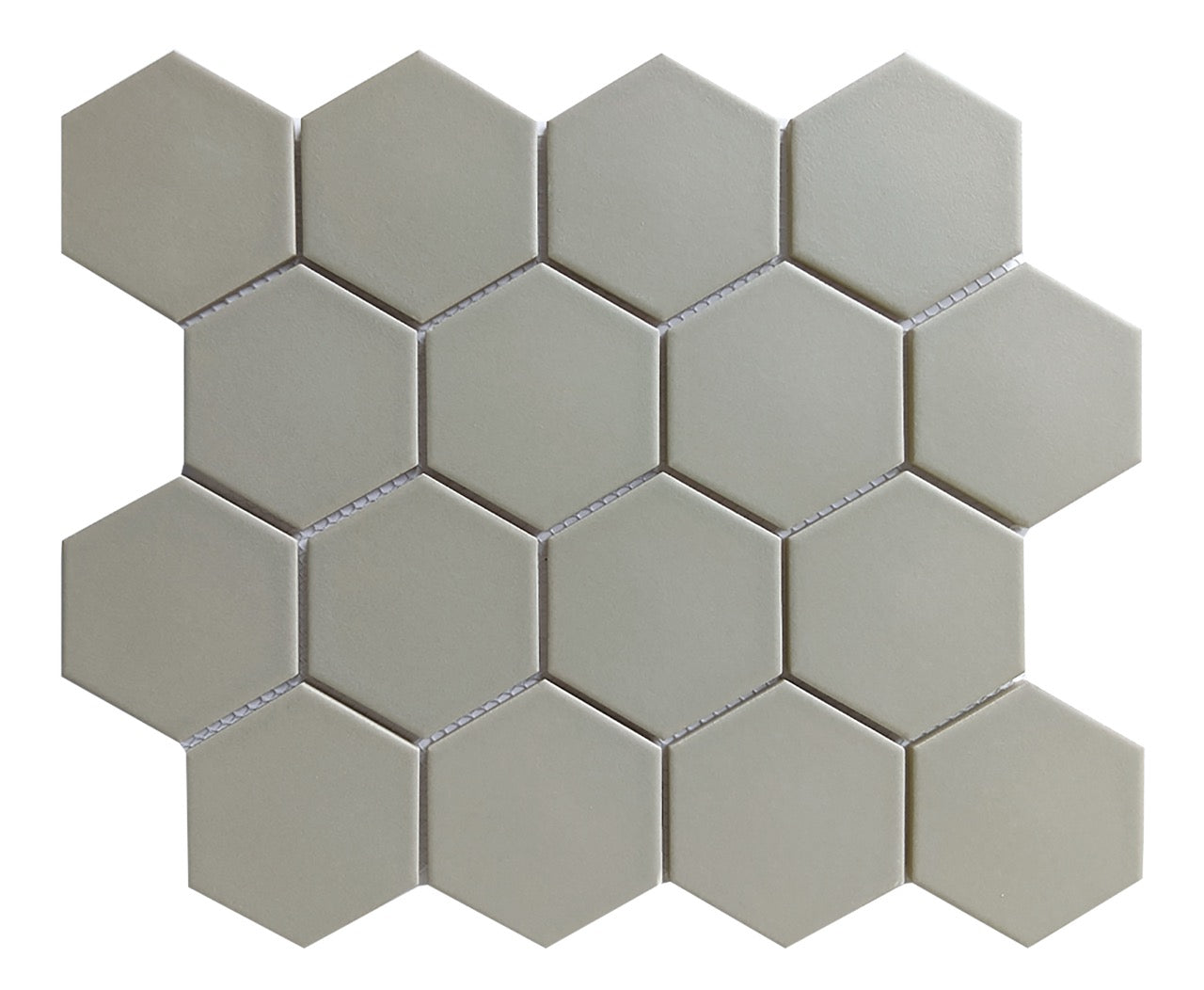 Tender Gray Hexagon 3x3 Hex 12x12 Matte Mosaic UFCC761SABG