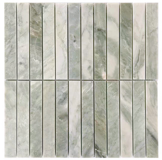 Green Mix Stacked 12x12 Mosaic UGREMT1212S