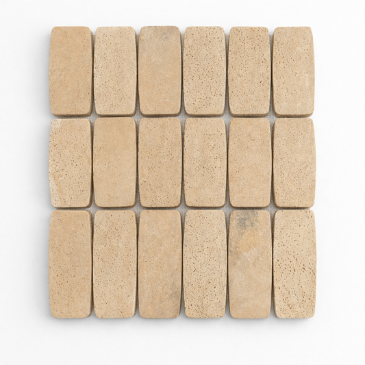 Travertine 2x4 Oval 12x12 Mosaic URRFTROV11M