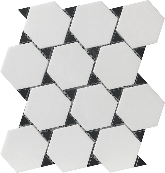 Thassos & Nero Marquina Dot 11X12 Mosaic USTHXWM08