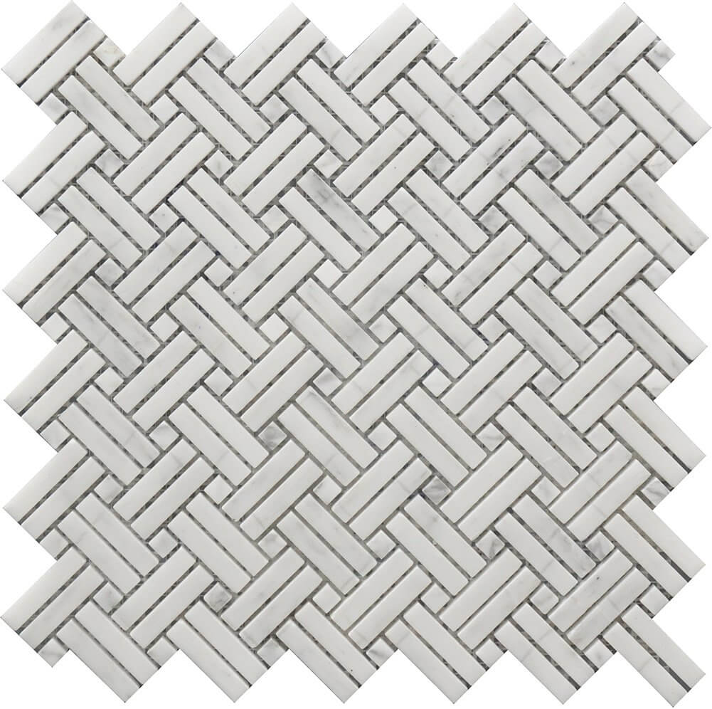 Crossed Basket Weave 12x12 Marble Mosaic USTMCBWI003