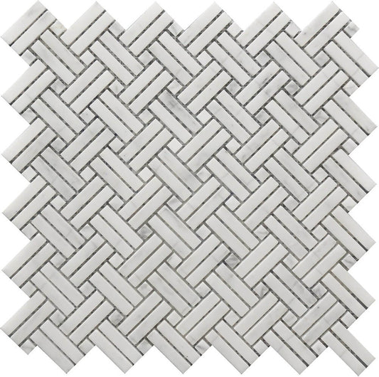 Crossed Basket Weave 12x12 Marble Mosaic USTMCBWI003