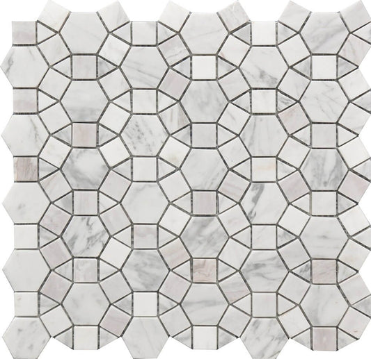 Kaleidoscope 12x12 Marble Mosaic USTMCREY008