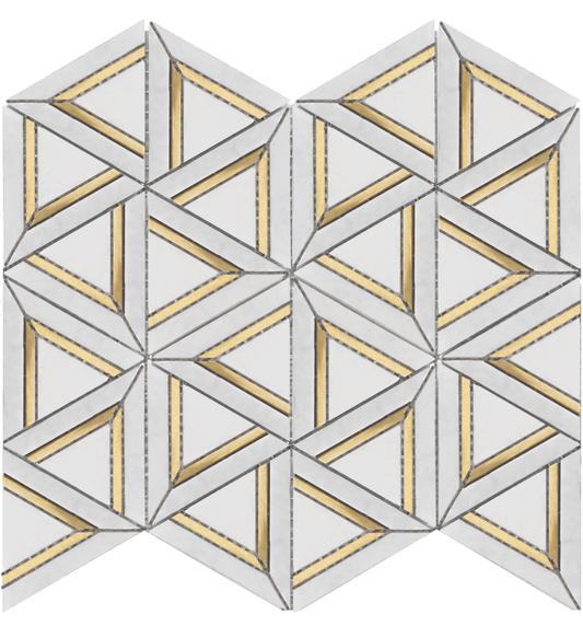 Carrara White Metal 12x14 Mosaic USTMCWME011 Residential Only