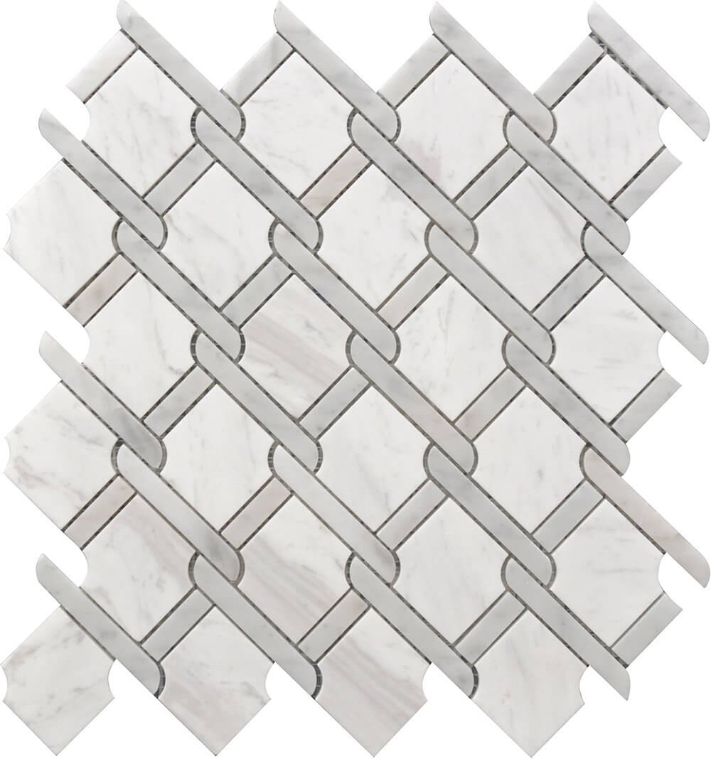 Gray Medallion 12x12 Marble Mosaic USTMNETG010