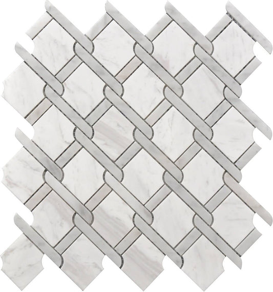 Gray Medallion 12x12 Marble Mosaic USTMNETG010