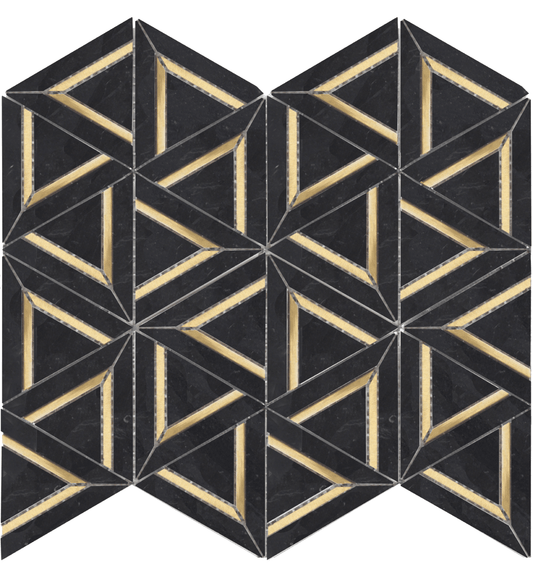 Nero Marquina Metal 12x14 Mosaic USTMNMME012 Residential Only