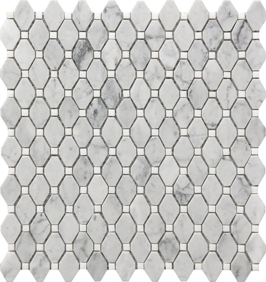Small Rhombus 12x12 Marble Mosaic USTMRMBS007