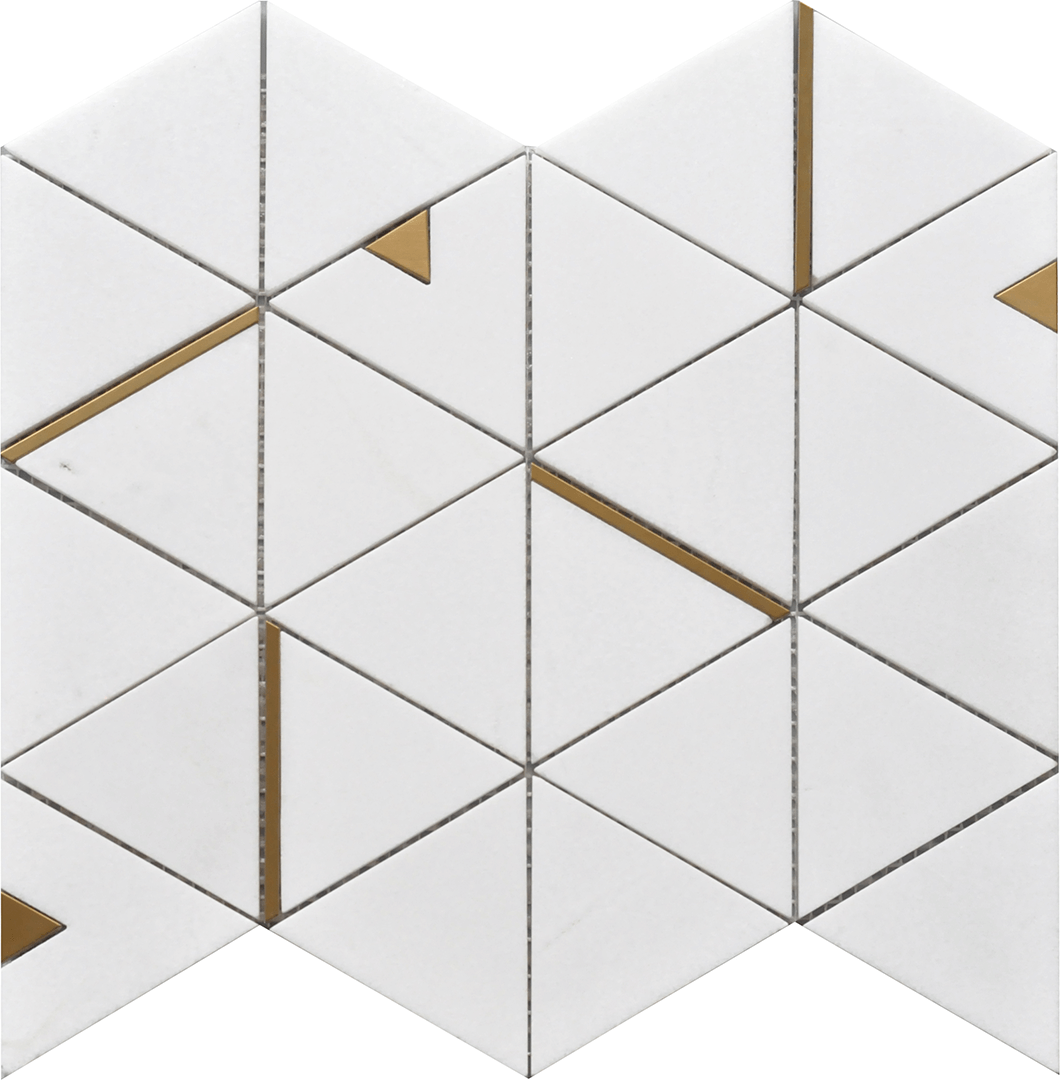Thassos Triangle 12X14 Mosaic USTMTRWM04 Residential Only