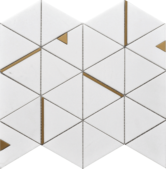 Thassos Triangle 12X14 Mosaic USTMTRWM04 Residential Only